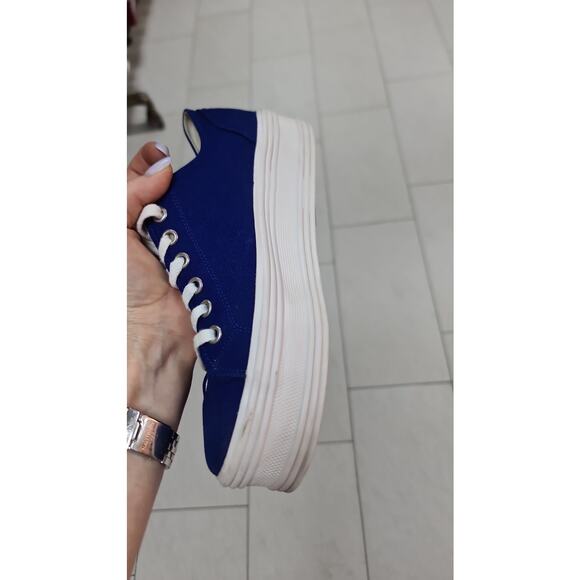 Celine High-sole Navy Textile Logo Sneakers  Sz.38 - Picture 8 of 9